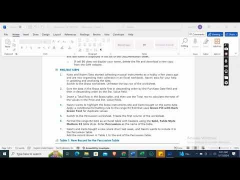 New Perspectives Excel 2019 | Module 6: SAM Project 1b Sato Instrument Collection