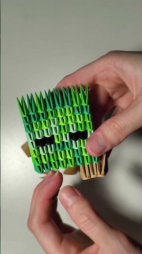 Creeper Minecraft Origami DIY 💚