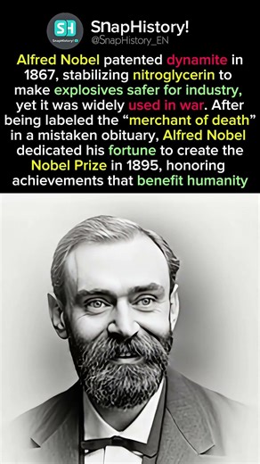 ALFRED NOBEL : Misused of the Dynamite Invention to Nobel Prize #worldhistory #didyouknow