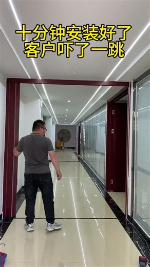 Ten minutes to install, customer shocked. Foldable door at staircase entrance