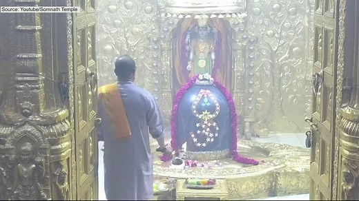 The video shows darshan at Shree Somnath Temple, First Jyotirlinga, 06-May-2021. The Somnath temple located in Prabhas Patan near Veraval in Saurashtra on the western coast of Gujarat, India is believed to be the first among the twelve jyotirlinga shrines of Shiva. It is an important pilgrimage and tourist spot of Gujarat. | The Times of India