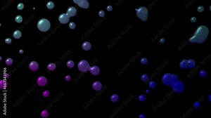 liquid bubble animation 4k video parl animation black screen bubble animation water drop