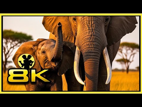 8K VIDEO AFRICAN WILDLIFE IN SLOWMOTION MASAI MARA AND AMBOSELI WITH RELAXATION MUSIC FOR 4K/8KTV