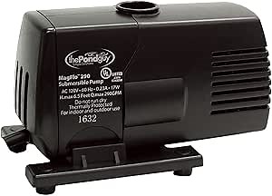 The Pond Guy MagFlo High-Efficiency Compact Pump for Small Water Gardens, Quiet Multi-Purpose System for Waterfalls, Fountains or Spitters, 290 GPH