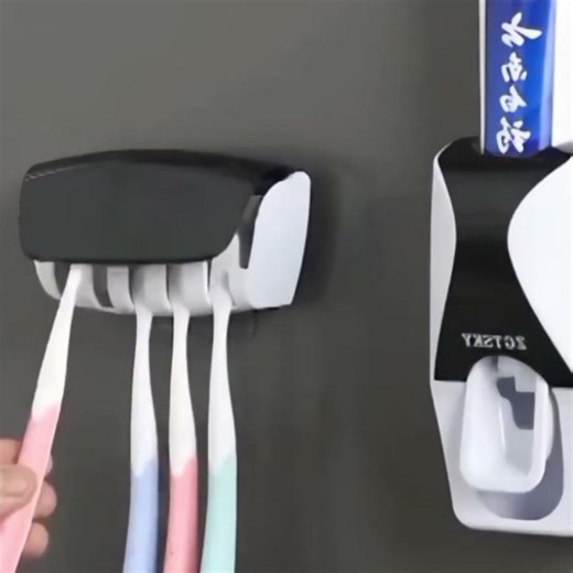 Automatic Toothpaste Dispenser with Toothbrush Holder | Wall Mounted Bathroom Organizer Rs.399 Deal