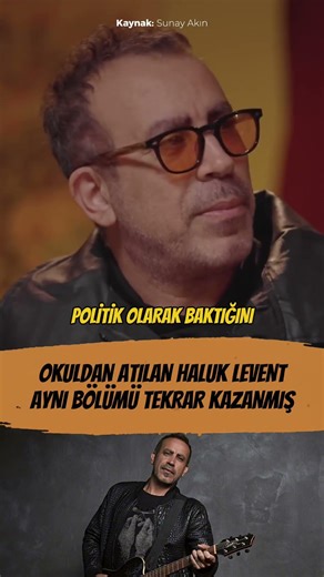 Haluk Levent, who was expelled from school, has been accepted back into the same department.