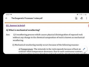 The Exogenetic processes part 1 9th std Geography Class9 SSC Question Answers explanation in hindi