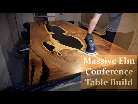 $2,000 slab twisted in the kiln! - Massive Elm Slab Conference Table Build