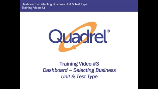 Dashboard - Applying Business Unit & Test Type Filters