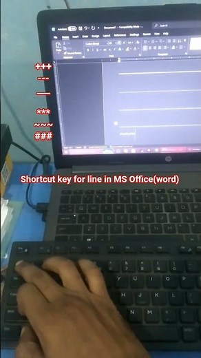Computer💻 Shortcut key for insert line in Ms office Word #msoffice #tricks #keyboardshortcuts