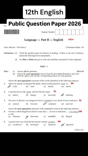 Kalvi Tube on Instagram: "12th English Public Exam 2026 Question Paper #12thpublicexam #12thpublicexamtn #publicquestionpaper #importantquestions #publicexam2026 PDF Link: https://kalviarai.blogspot.com/p/2026-public-exam-collections.html"