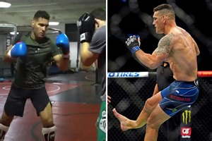 UFC star Chris Weidman back in training just 54 days after leg compound fracture