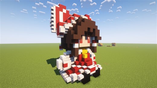 【MC】简单建造一个灵梦fumo（教程）