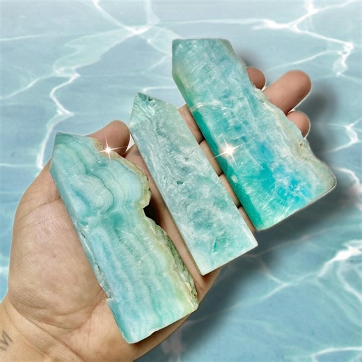 Blue Aragonite Point | Vibrant Ocean Crystal Tower | Calming Energy, Soothing Communication | You Pick! - Etsy