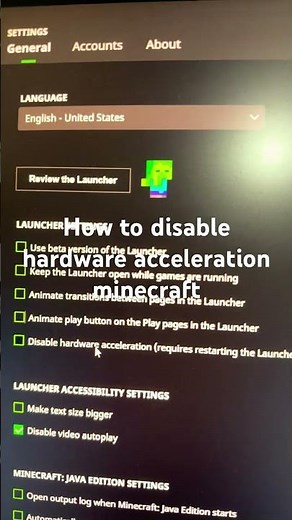 How to disable hardware acceleration minecraft