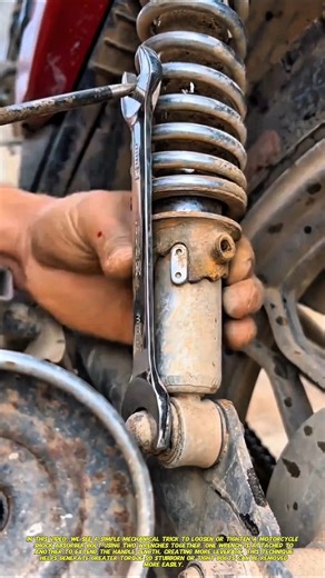 Motorcycle Shock Absorber Bolt Removal Trick | Double Wrench Method.