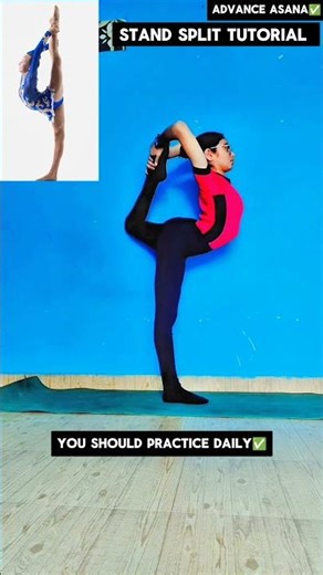 “Standing Split Tutorial | Yoga for Flexibility, Balance & Leg Strength 🧘‍♀️✨”#viral#yoga✨