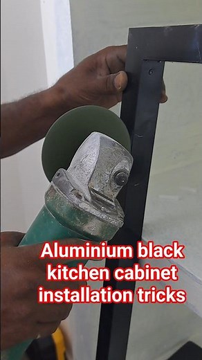 aluminium black kitchen cabinet installation tricks #shorts