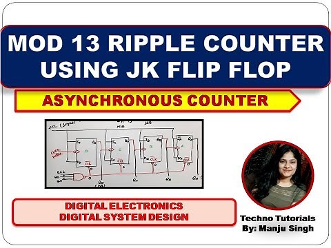 Design Mod 13 Asynchronous Counter using JK flip flop | Mod 13 Counter | Divide by 13 counter
