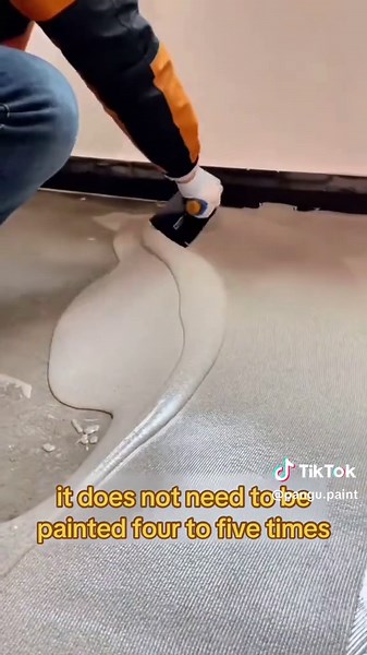 The cement floor is directly plastered to make a seamless and integrated floor.#epoxy #Waterproof #Epoxy color sand floor paint