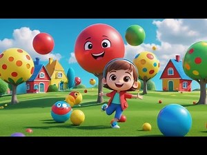 Four Bouncy Balls Go Big and Small | Fun Size Learning Song for Kids | Bouncing Balls Rhyme