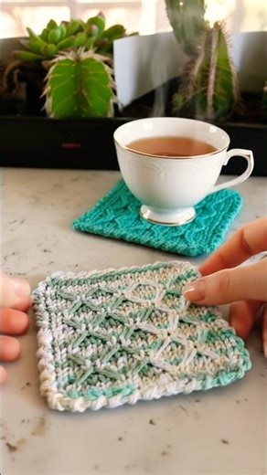 Knit this Diamonds Coaster or Dishcloth - FREE knitting pattern #knit #knitting #knittingpattern
