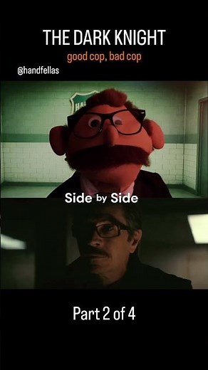 THE DARK KNIGHT good cop, bad cop pt2 of 4 SIDE by SIDE HANDFELLAS parody #batman #joker #darkknight