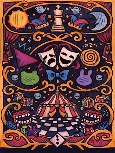 The Digital Circus Poster Print: Art Nouveau Inspired Wall Art - Etsy UK