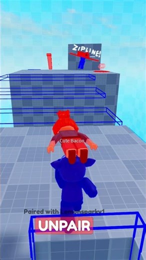 Baby deer Play Carry Teamwork Obby with Bacon girl 😳 #roblox #robloxshorts #shorts