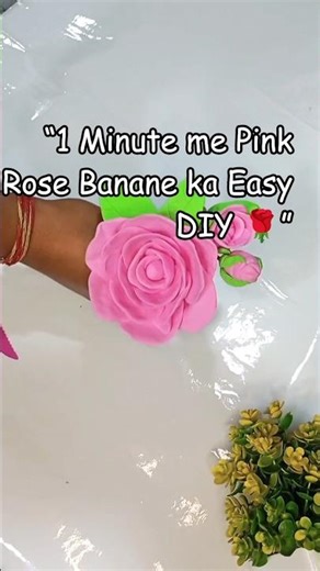 Air Dry Clay se cute Pink Rose banaya 🌸 DIY Clay Flower | Wait for Final Result 😍#shorts #viral