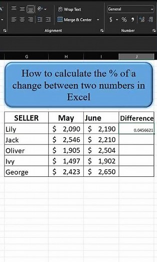 How to calculate the percent of a change between two numbers in Excel 😏