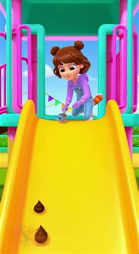 Kitty poop slide p💩🛝 #shorts