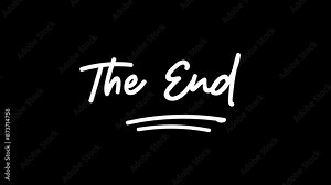 The end text animation. Handwritten calligraphy text with alpha channel. Great for cinema, vlogs, movies, videos, and banners. Suitable for end screen of video, easy to put into any video