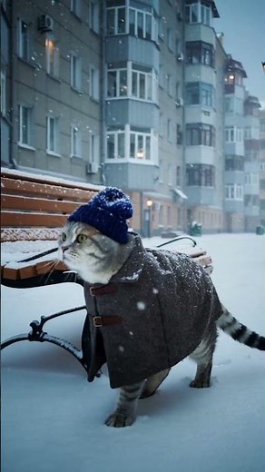 Russian Cat in Moscow Winter | Cinematic AI Cat Video | 4K Cold Realism Short 2025