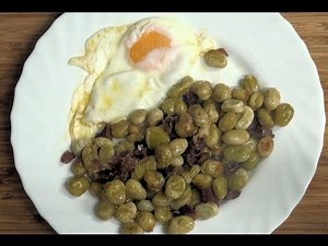 Habas con huevos fritos Vídeo receta 91 Aquí cocinamos todos. Cooking recipe