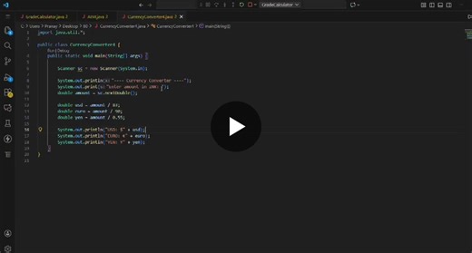 #currencyconverter #javalearning #codsoftinternship #task4 #programmingskills | Nimmala Dilip