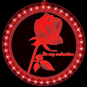 Valentine's Day Lighted Window Decorations, 7.9 inch Valentines Window Lights Battery Operated, Backdrop String Lights for Windows Bedroom Party Holiday Wall Decorations (Rose Style)