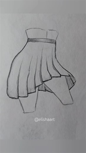 Easy skirt drawing for beginners ✨️ #art #drawing #shorts #viral #trending
