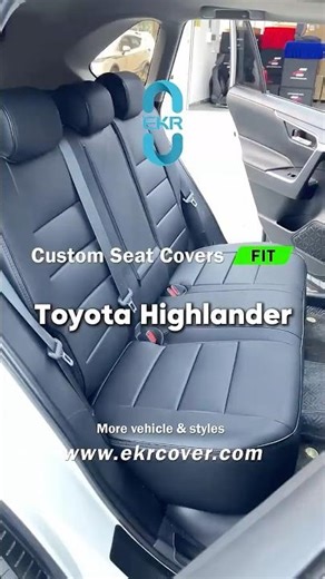 EKR coverdream custom black rear seat cover for Toyota Highlander install