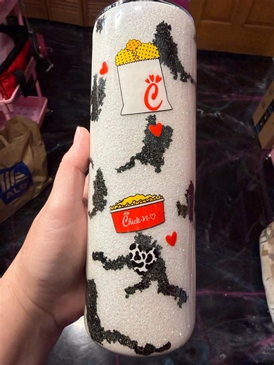 Cow Print Chicken 20 Oz Glitter Tumbler Handmade - Etsy