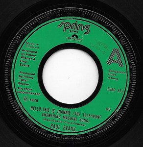 Paul Evans - Hello, This Is Joannie (The Telephone Answering Machine Song)