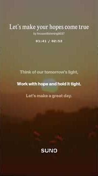 Let’s make your hopes come true