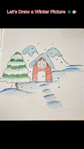Let’s Draw an Easy Snow Scene ❄️