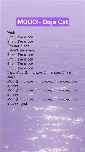 MOOO!- Doja Cat #lyrics #music #song #moo #dojacat #hitsjustmusic #spotify #shorts #love