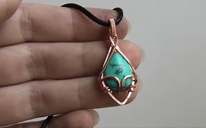 【绕线教程】Mini Wire Wrapped Teardrop Pendant Tutorial
