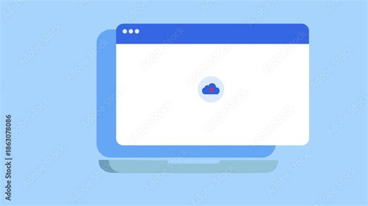 Minimal web browser window interface showing a cloud error status with warning indicator. Clean UI design concept for failed upload, sync issues, and system error notifications.