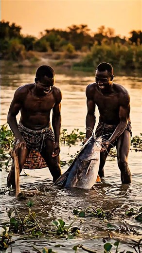 Barehanded Catfish Hunter: Tribal Man Outsmarts Giant ❗#triballife #primitivelife #wildlife