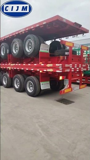 Five flatbed semi-trailers are about to be shipped to Ghana.#flatbedtrailer #semitrailer #factory