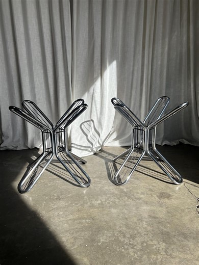 Vintage Italian MCM Chrome and Black Table Bases, in the Style of Gastone Rinaldi, Circa 1970s, 2 Available - Etsy