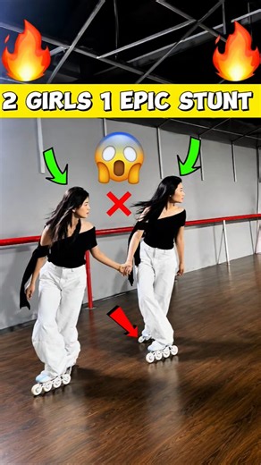 Two Girls, One Crazy Skating Stunt 😍🛼🔥